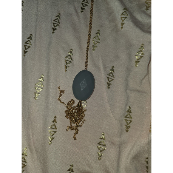 Womens Self Esteem Pink gold long sleeve shirt with necklace NWT size 2X - Picture 4 of 6